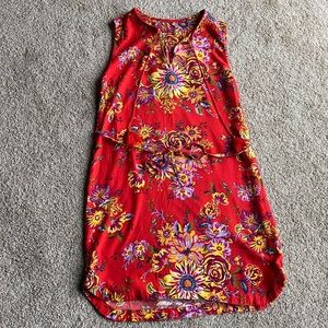EUC Womens Medium Floral Red Caribbean Dress, sleeveless